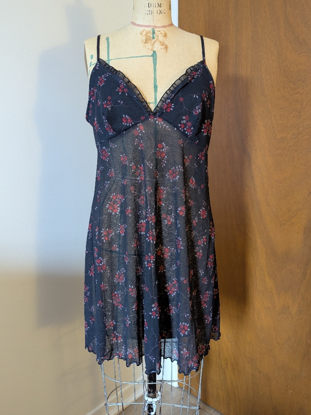 Sheer Floral Lingerie Dress